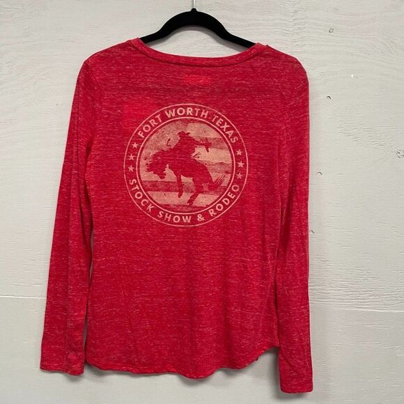 Fort Worth Stock Show Rodeo V-Neck Long Sleeve T-shirt, Size M NWT - Picture 3 of 7